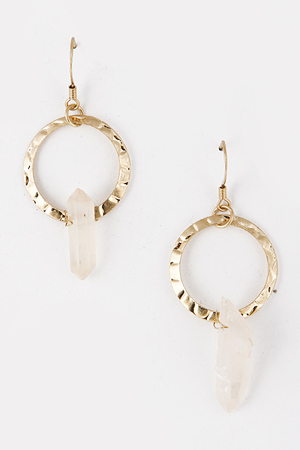 Rocky Stone Attached Ring Dangle Earring 5DAI6